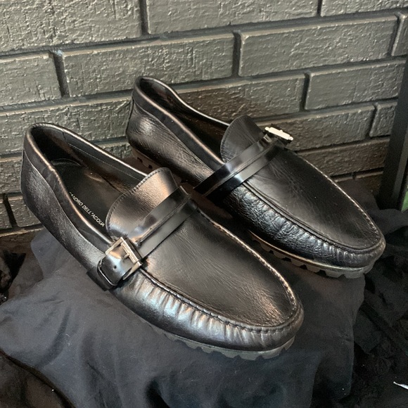 NWT ALESSANDRO DELL’ACQUA Men’s Black Loafers size 45 - Picture 2 of 6